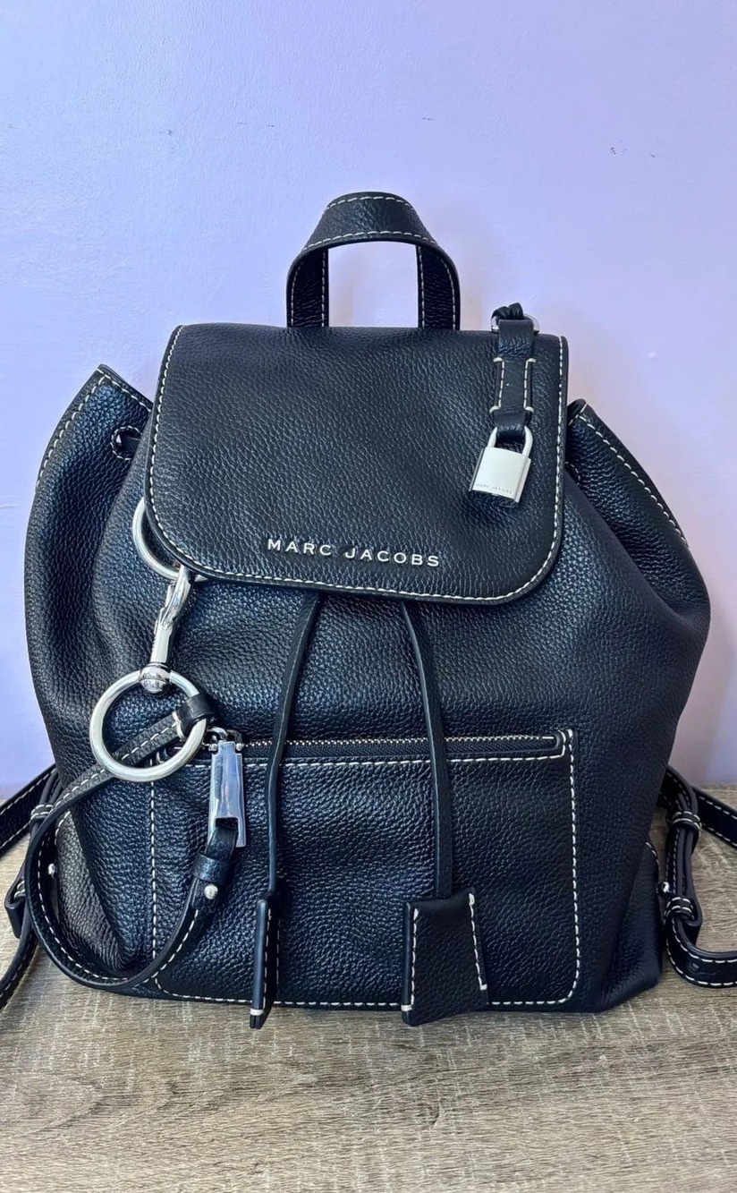 Marc Jacobs "The Bold Grind" Leather Backpack in black